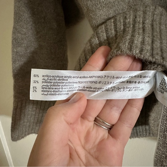 Zara Taupe-Brown V-Neck Button Front Cardigan - Picture 4 of 4